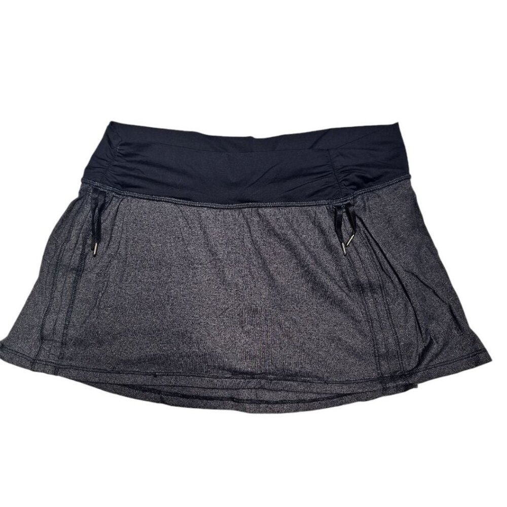 Lululemon‎ Athletic Skort Gray Cinch Stretch Mini Sports Swim Tennis Womens 10
